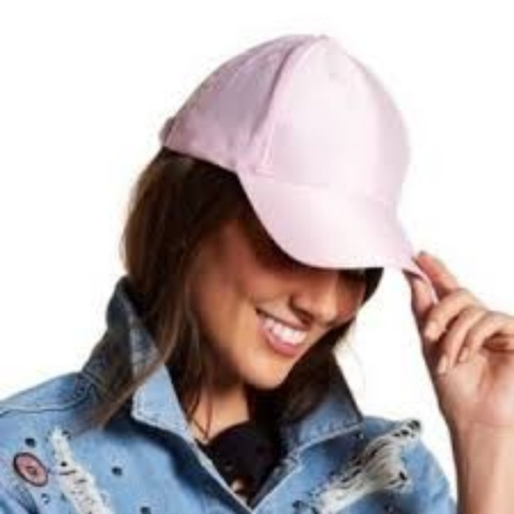 Steve Madden Accessories - Steve Madden Pink Satin Baseball Cap
